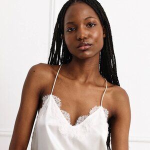 NWT CAMI NYC Racer Charmeuse Camisole Womens Small White